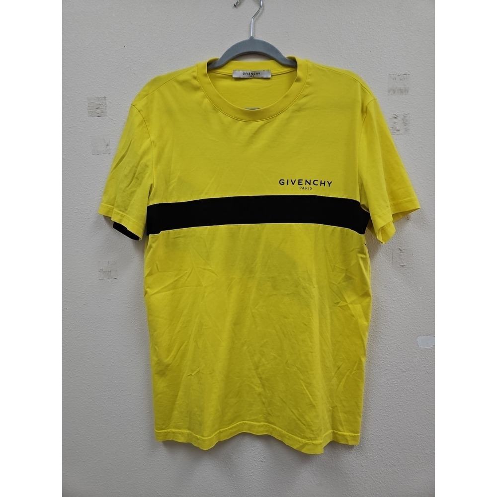 Givenchy Paris Men's Medium T-shirt Yellow 100% Cotton